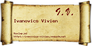 Ivanovics Vivien névjegykártya